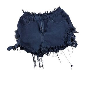 Factory Distress Women’s/ Juniors Buckled Raw Hem Shorts Size S